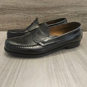 GH Bass Weejuns Loafers Mens 10 EEE Logan Leather Classic Black Dress Shoes